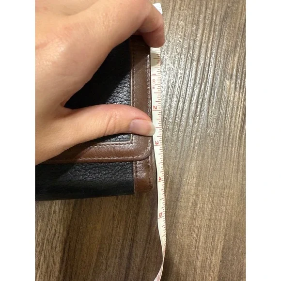 Vintage Dooney & Bourke Wallet Black Tan Checkbook - Picture 15 of 15